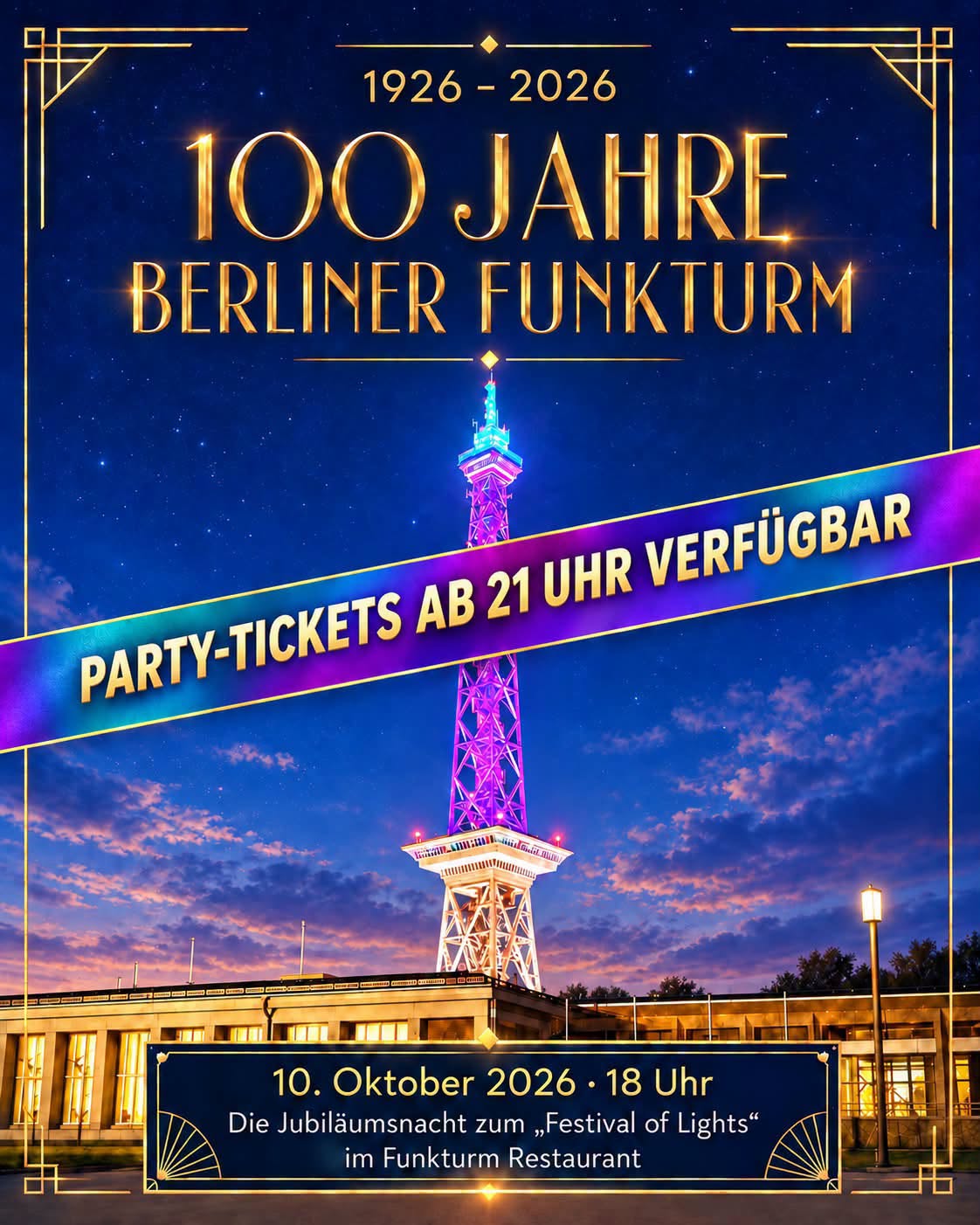 100 JAHRE FUNKTURM BERLIN - DAS JUBILÄUM & BERLINER GOLDSUSE 2026